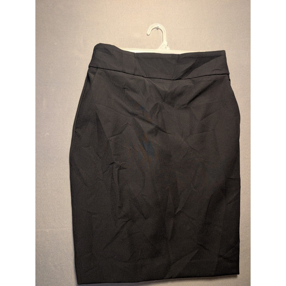 Express Pencil Skirt Womens 2 Black Lined Back Slit Preppy Business Work Career
